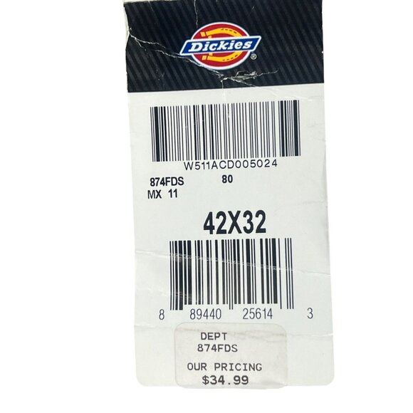 Dickies Flex 874 Original Fit Work Pants Khaki 42X32 New Comfort Office - Picture 4 of 11